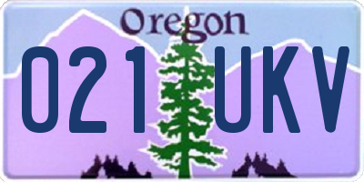 OR license plate 021UKV