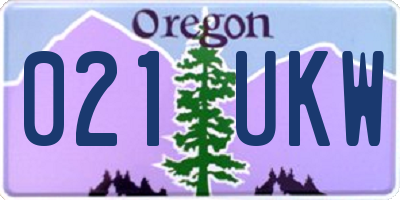 OR license plate 021UKW
