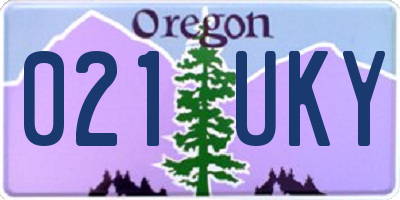 OR license plate 021UKY