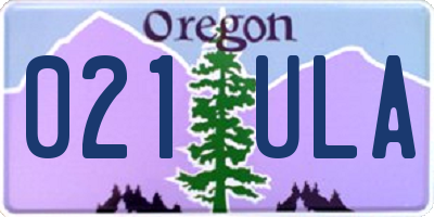 OR license plate 021ULA