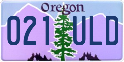 OR license plate 021ULD