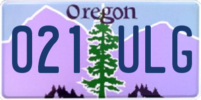 OR license plate 021ULG