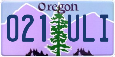 OR license plate 021ULI