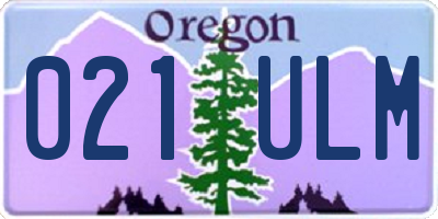 OR license plate 021ULM