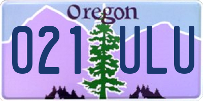 OR license plate 021ULU