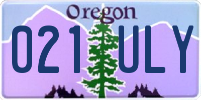 OR license plate 021ULY