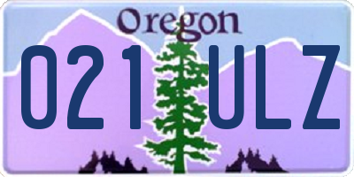 OR license plate 021ULZ