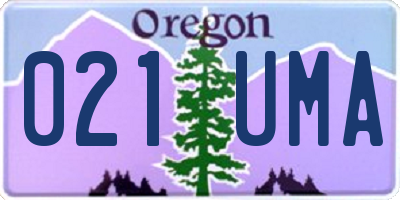 OR license plate 021UMA