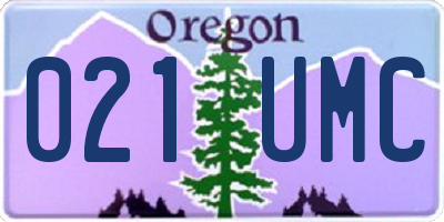 OR license plate 021UMC