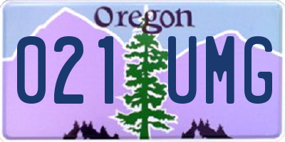 OR license plate 021UMG