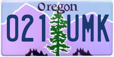 OR license plate 021UMK