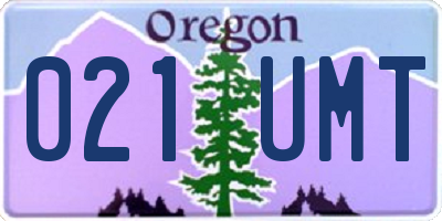 OR license plate 021UMT