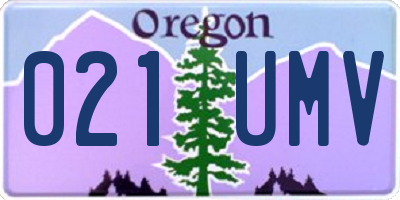OR license plate 021UMV