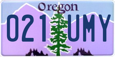 OR license plate 021UMY