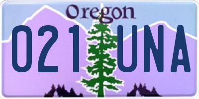 OR license plate 021UNA