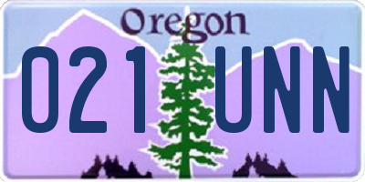 OR license plate 021UNN