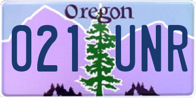 OR license plate 021UNR