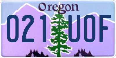 OR license plate 021UOF