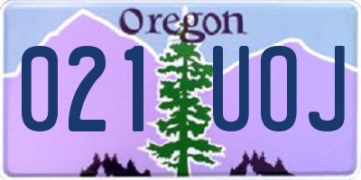 OR license plate 021UOJ