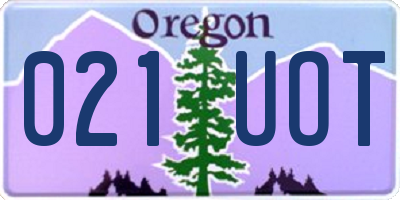 OR license plate 021UOT