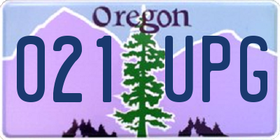 OR license plate 021UPG