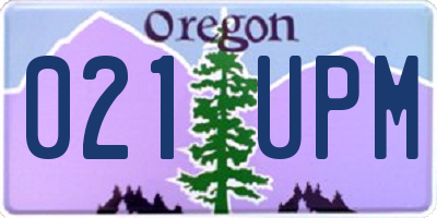 OR license plate 021UPM