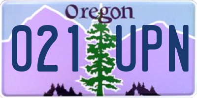 OR license plate 021UPN