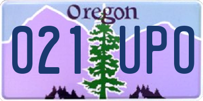 OR license plate 021UPO