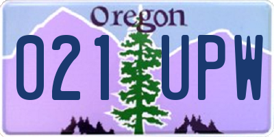 OR license plate 021UPW