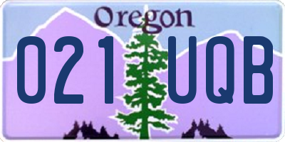 OR license plate 021UQB