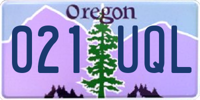 OR license plate 021UQL