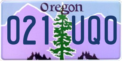 OR license plate 021UQO