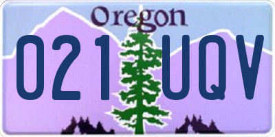 OR license plate 021UQV