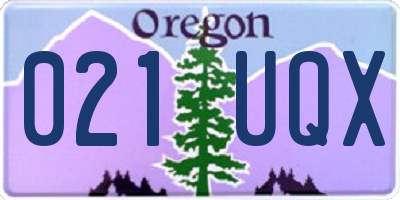 OR license plate 021UQX