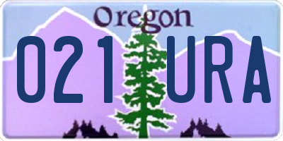 OR license plate 021URA