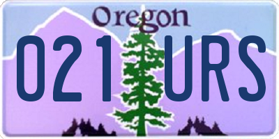 OR license plate 021URS