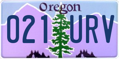 OR license plate 021URV