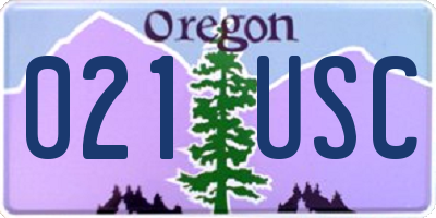 OR license plate 021USC