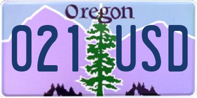 OR license plate 021USD