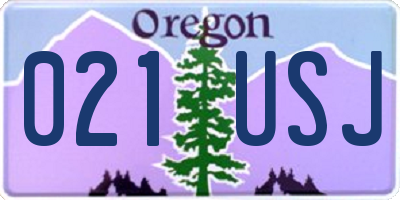 OR license plate 021USJ