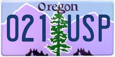 OR license plate 021USP