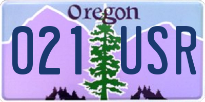 OR license plate 021USR