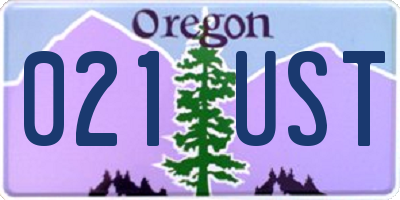 OR license plate 021UST
