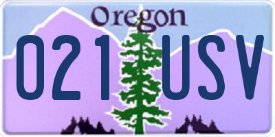 OR license plate 021USV