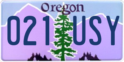 OR license plate 021USY