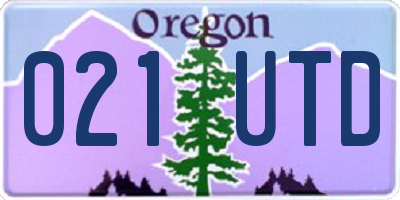 OR license plate 021UTD