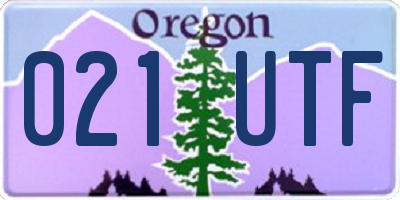 OR license plate 021UTF