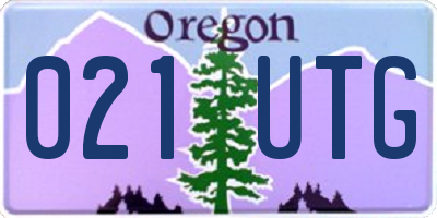 OR license plate 021UTG