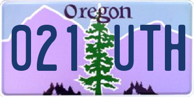 OR license plate 021UTH