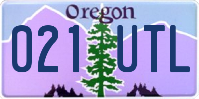 OR license plate 021UTL